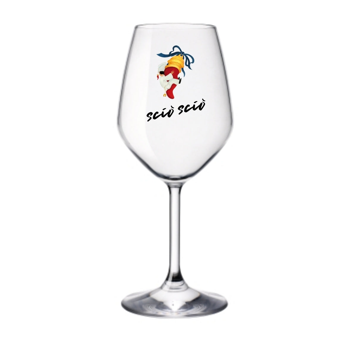 Corno pulcinella | Calice da vino personalizzato con nome | 1 pz | 2 varianti