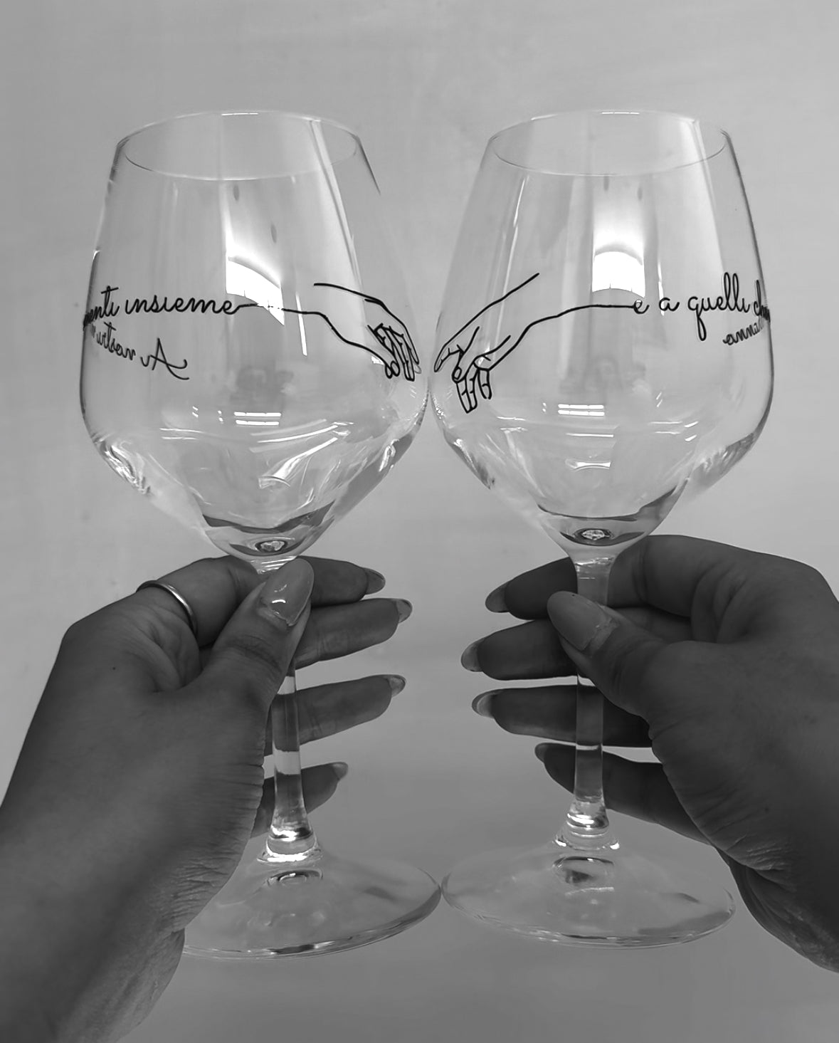 Ai nostri momenti insieme| Set di calici da vino personalizzati con nome | 2pz. | Idea regalo