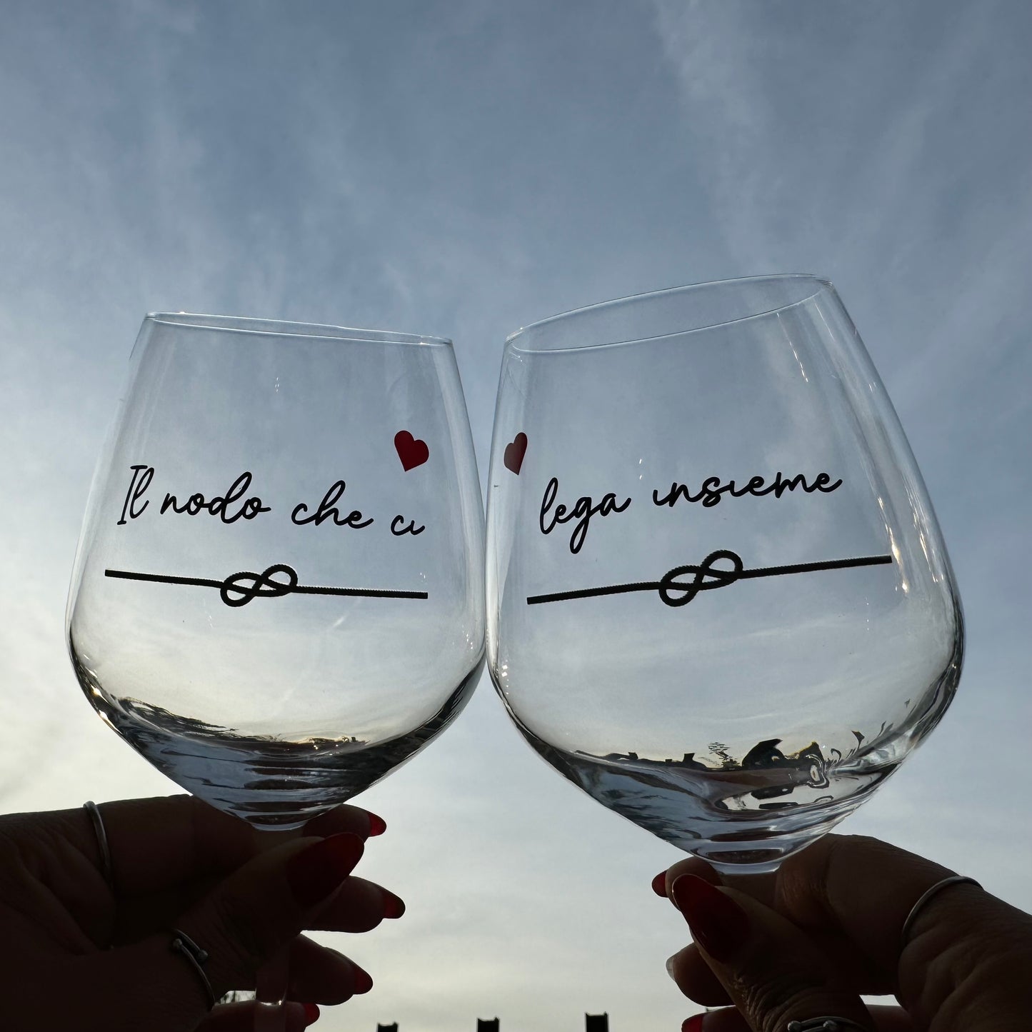 Nodo | Set di calici da vino personalizzati con nome | 2pz. | Idea regalo