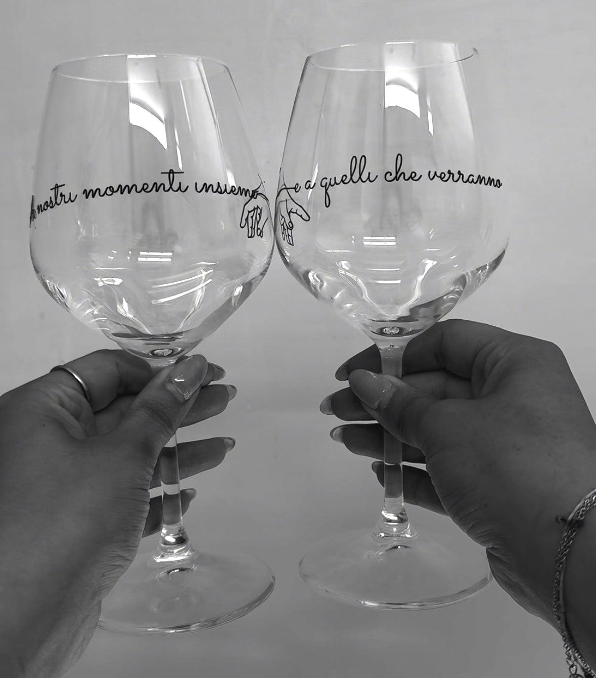 Ai nostri momenti insieme| Set di calici da vino personalizzati con nome | 2pz. | Idea regalo