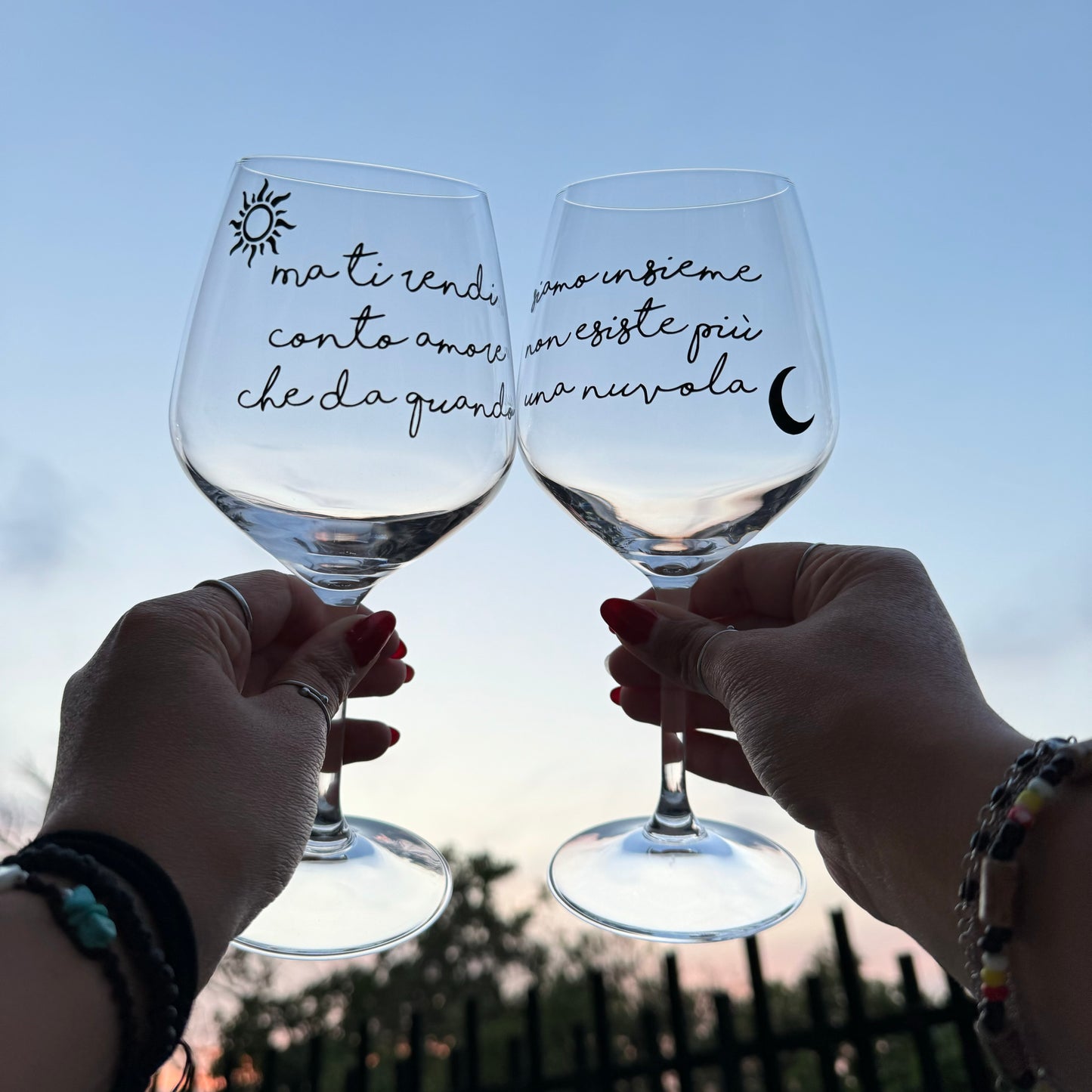 Ora esisti solo tu| Set di calici da vino personalizzati con nome | 2pz. | Idea regalo