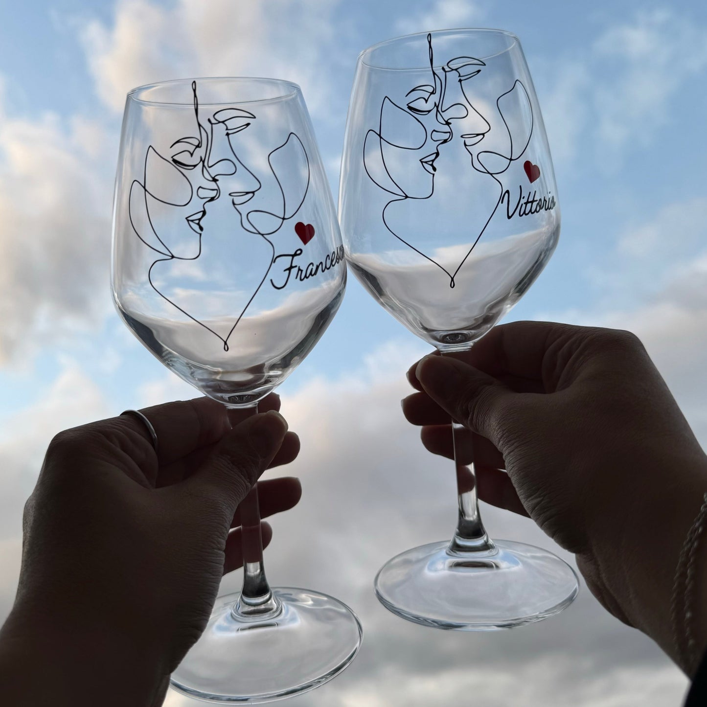 Innamorati - Set di calici da vino personalizzati - 2pz.