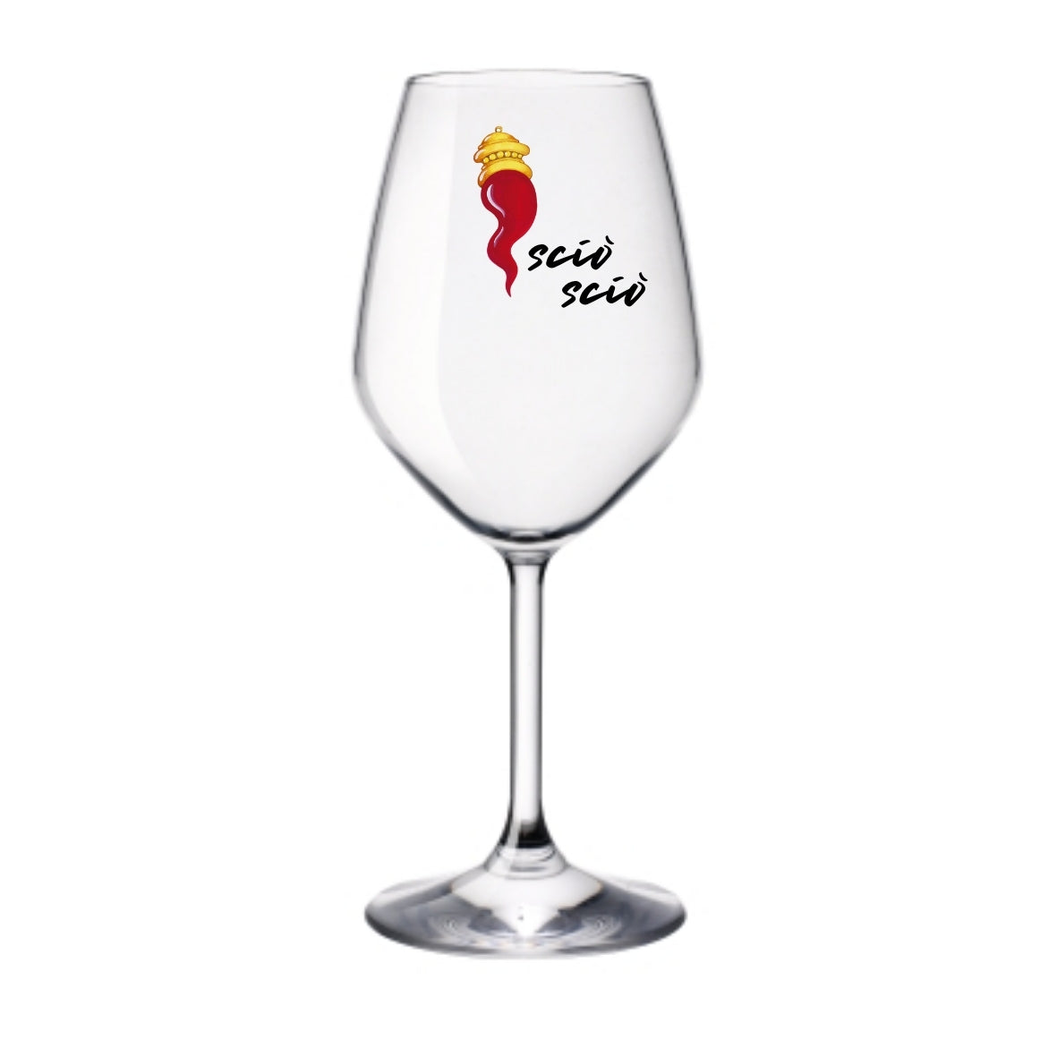 Corno scaramantico | Calice da vino personalizzato con nome | 1 pz | 3 varianti