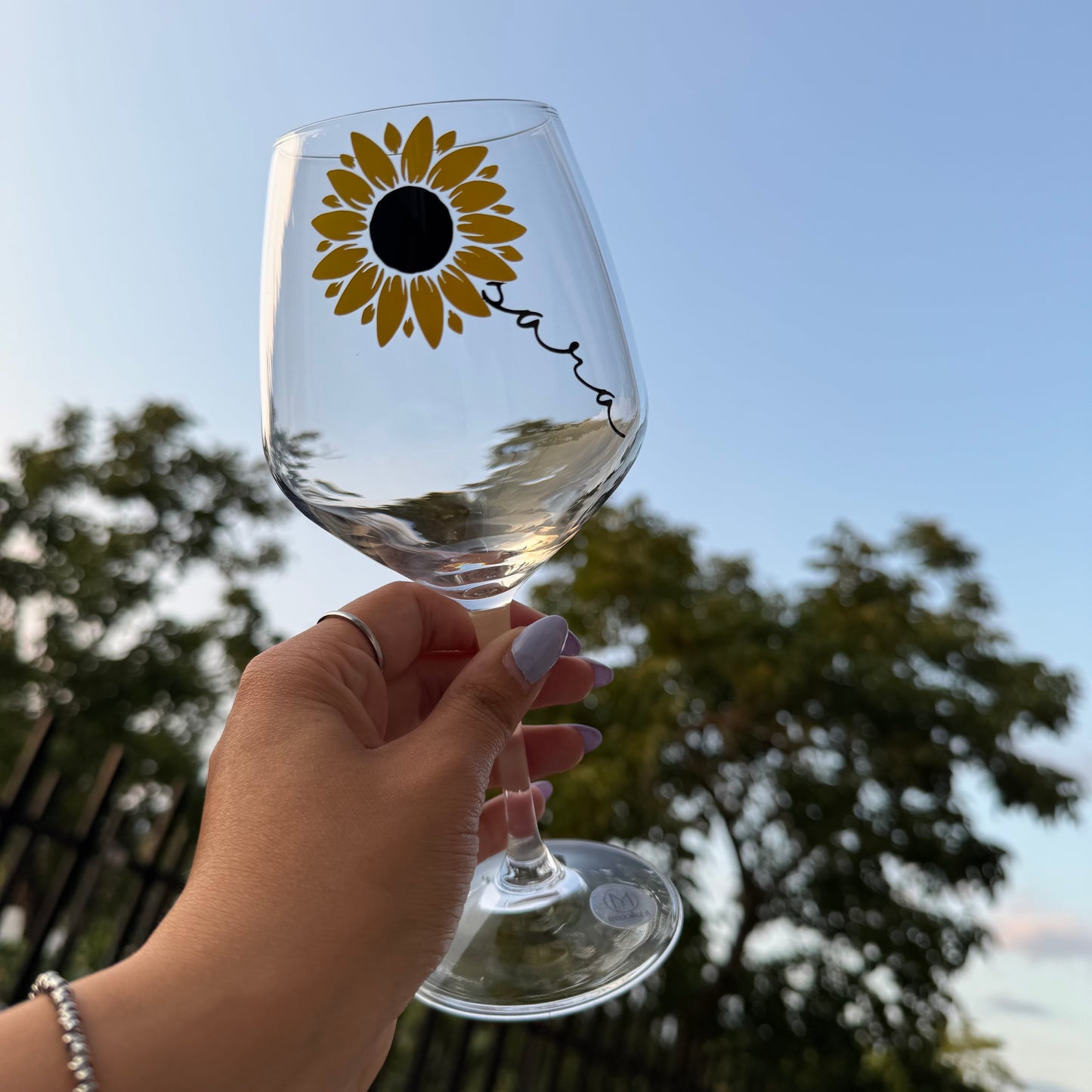 Girasole | Calice da vino personalizzato con nome | 1pz.