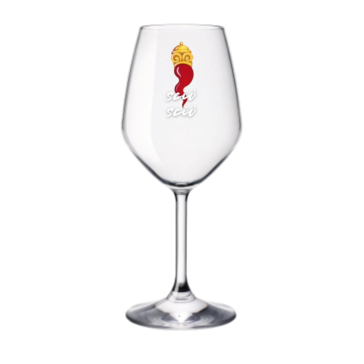 Corno scaramantico | Calice da vino personalizzato con nome | 1 pz | 3 varianti