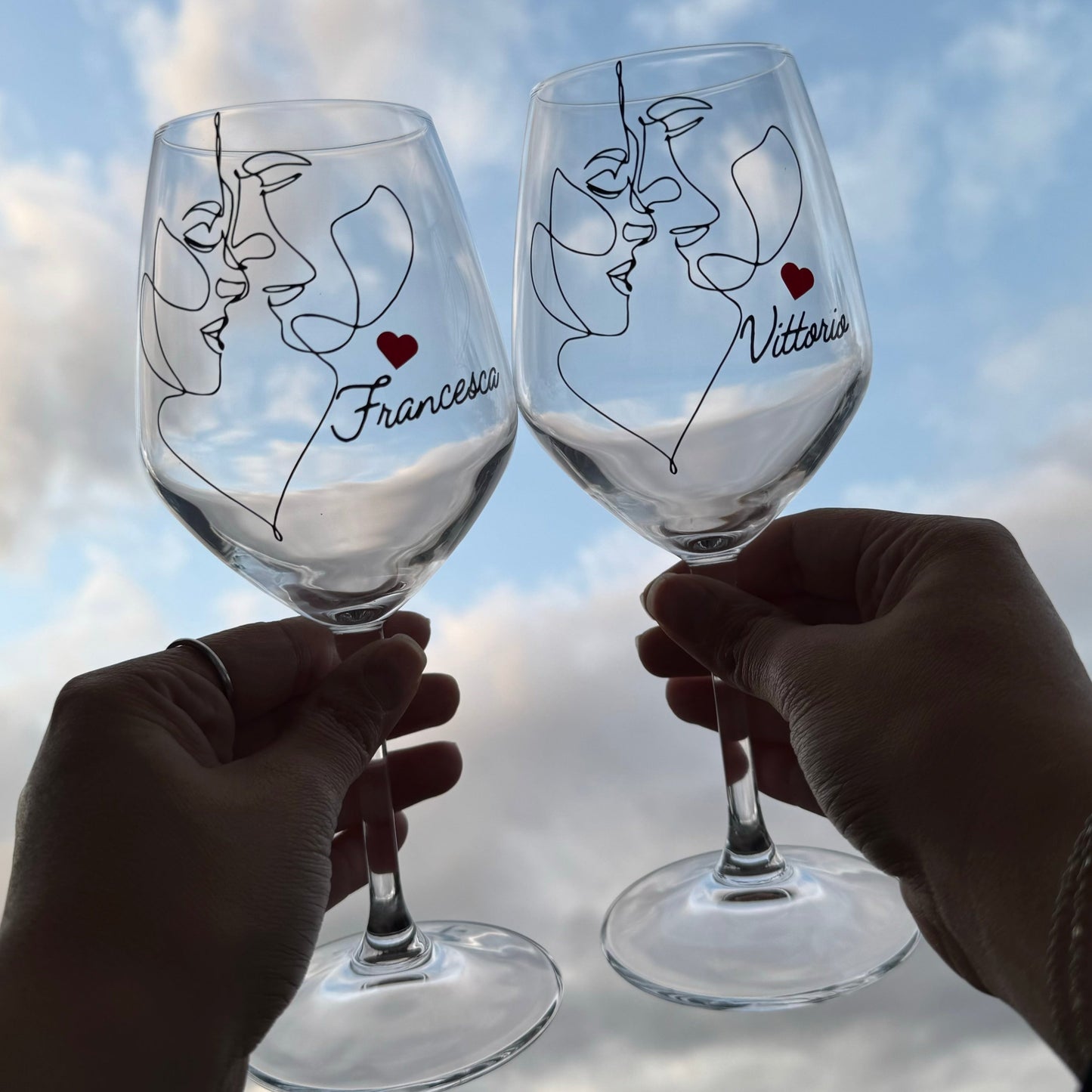 Innamorati - Set di calici da vino personalizzati - 2pz.