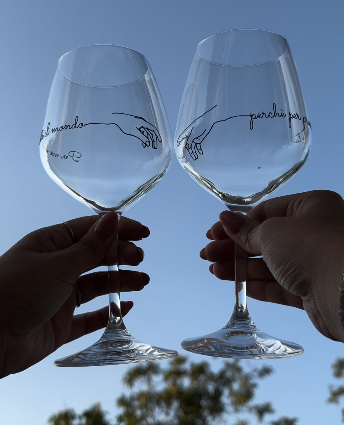 Esisti tu| Set di calici da vino personalizzati con nome | 2pz. | Idea regalo