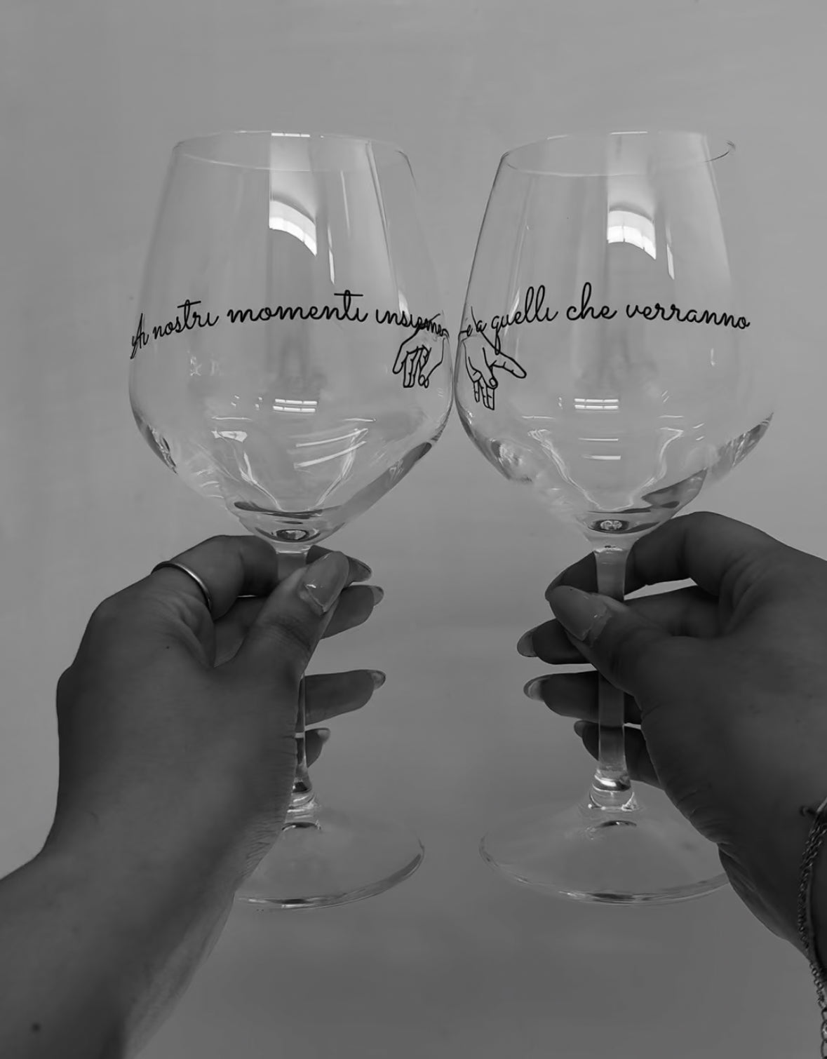 Ai nostri momenti insieme| Set di calici da vino personalizzati con nome | 2pz. | Idea regalo