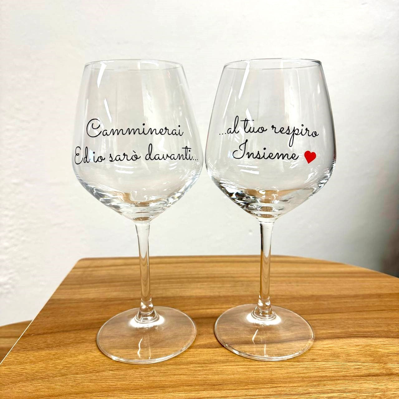 Insieme | Set di calici da vino personalizzati con nome | 2pz. | Idea regalo