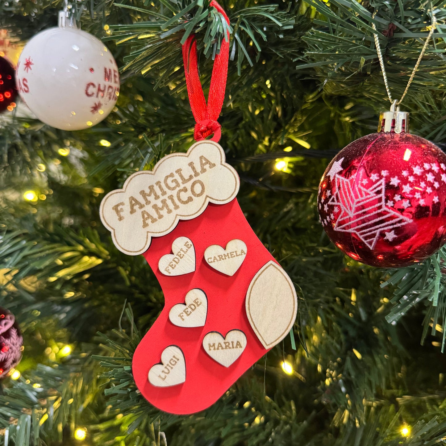 Calza | Pallina di natale personalizzata | Idea Regalo