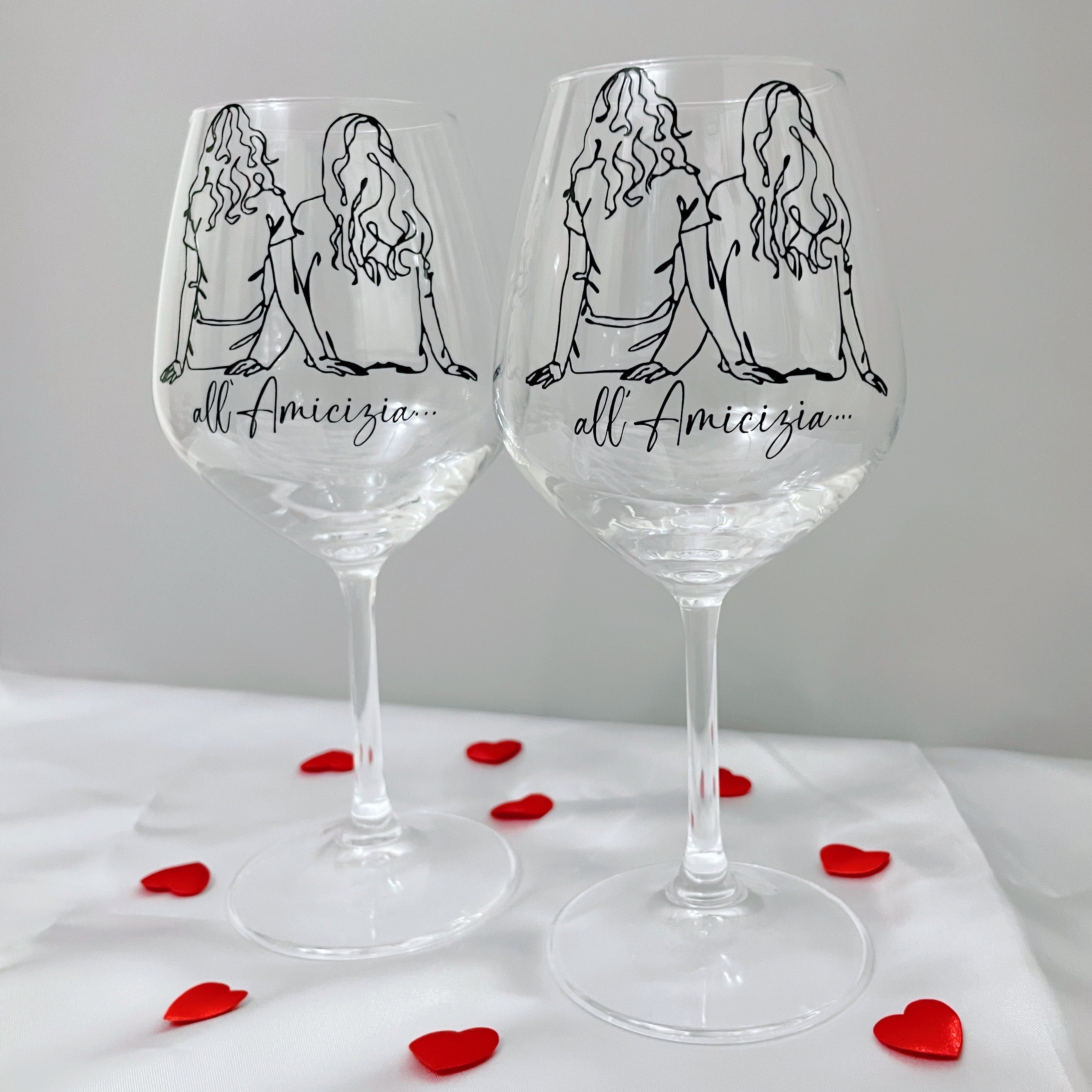 Best Friend | Amicizia - Calice da vino personalizzato con nome