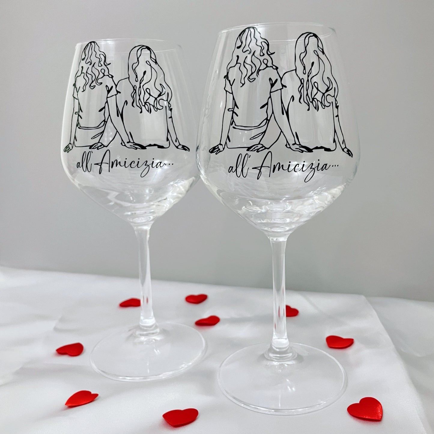 All'amicizia | Amicizia - Set di calici da vino - 2pz.