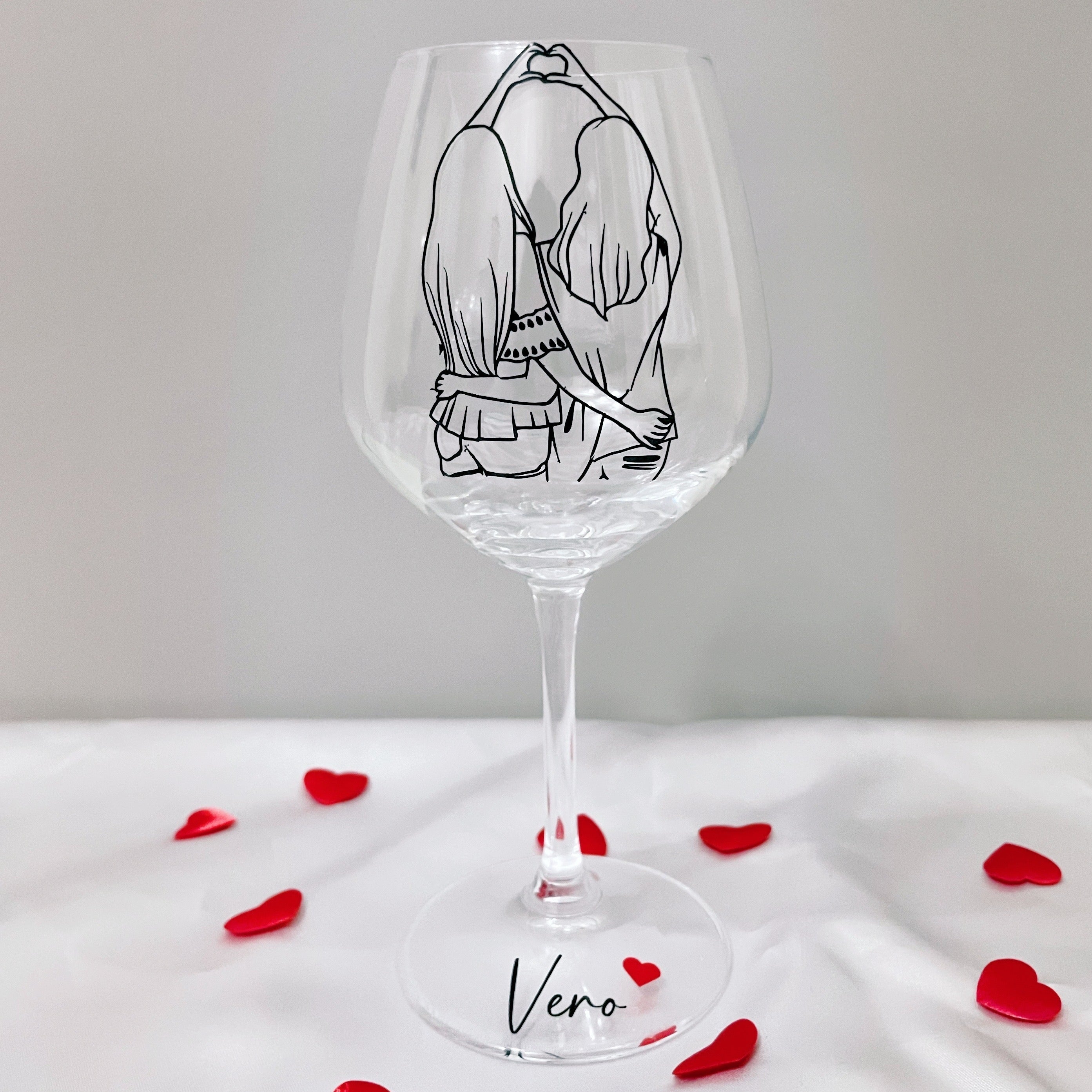 Bicchiere da vino personalizzato best friends -  Italia