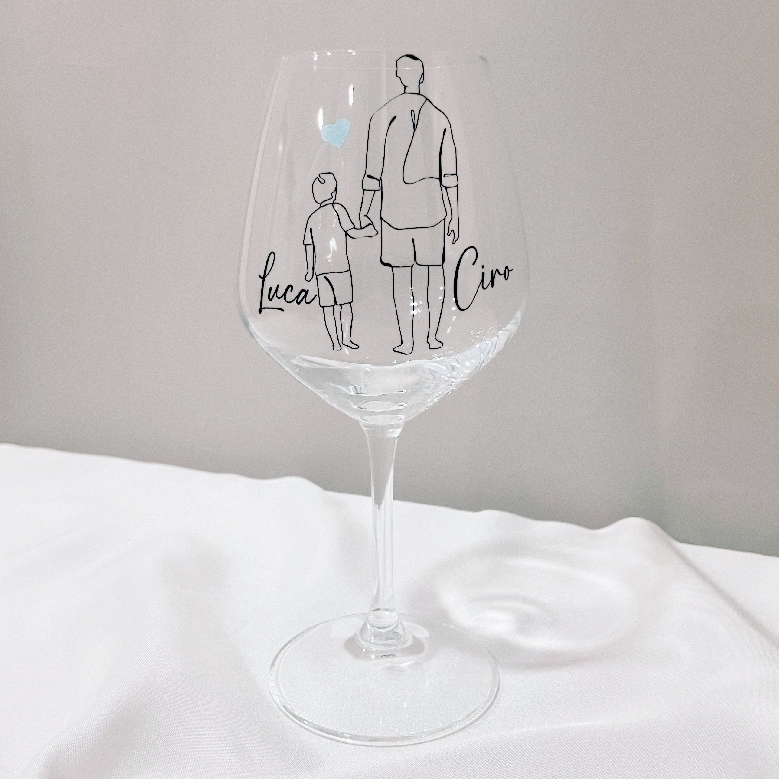 Calice Vino Papà Personalizzato Festa del Papà Bevi Papà! Non dirò nulla  alla mamma, ti voglio bene! ca 500 ml - ColorFamily