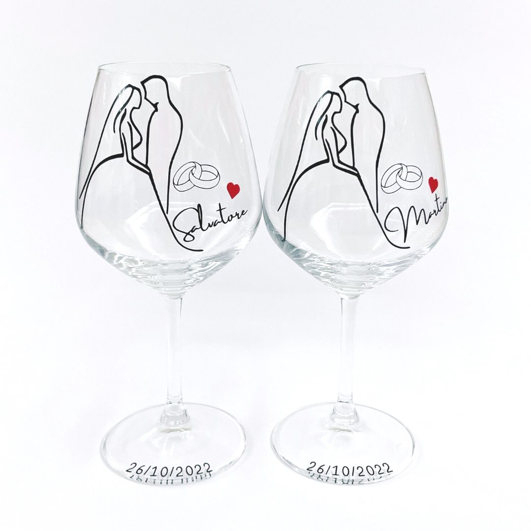 Sposi | Amore - Set di calici da vino - 2pz.