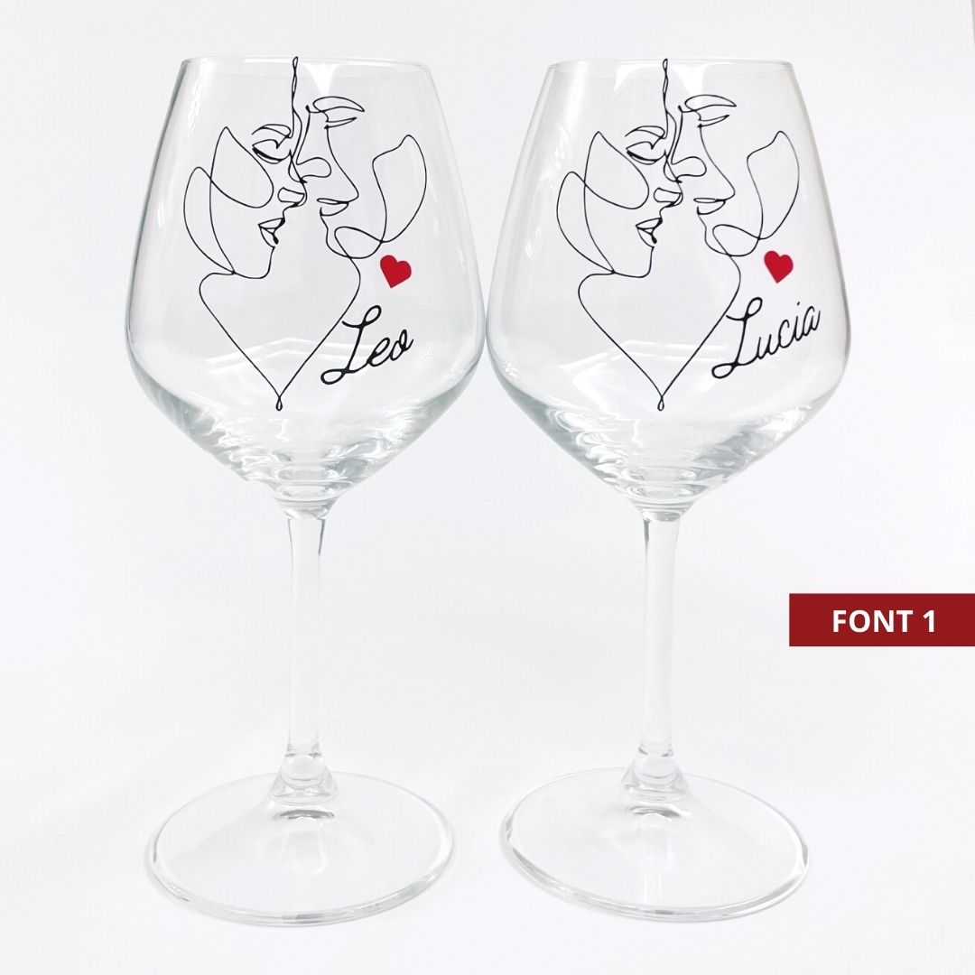Innamorati - Set di calici da vino personalizzati - 2pz.