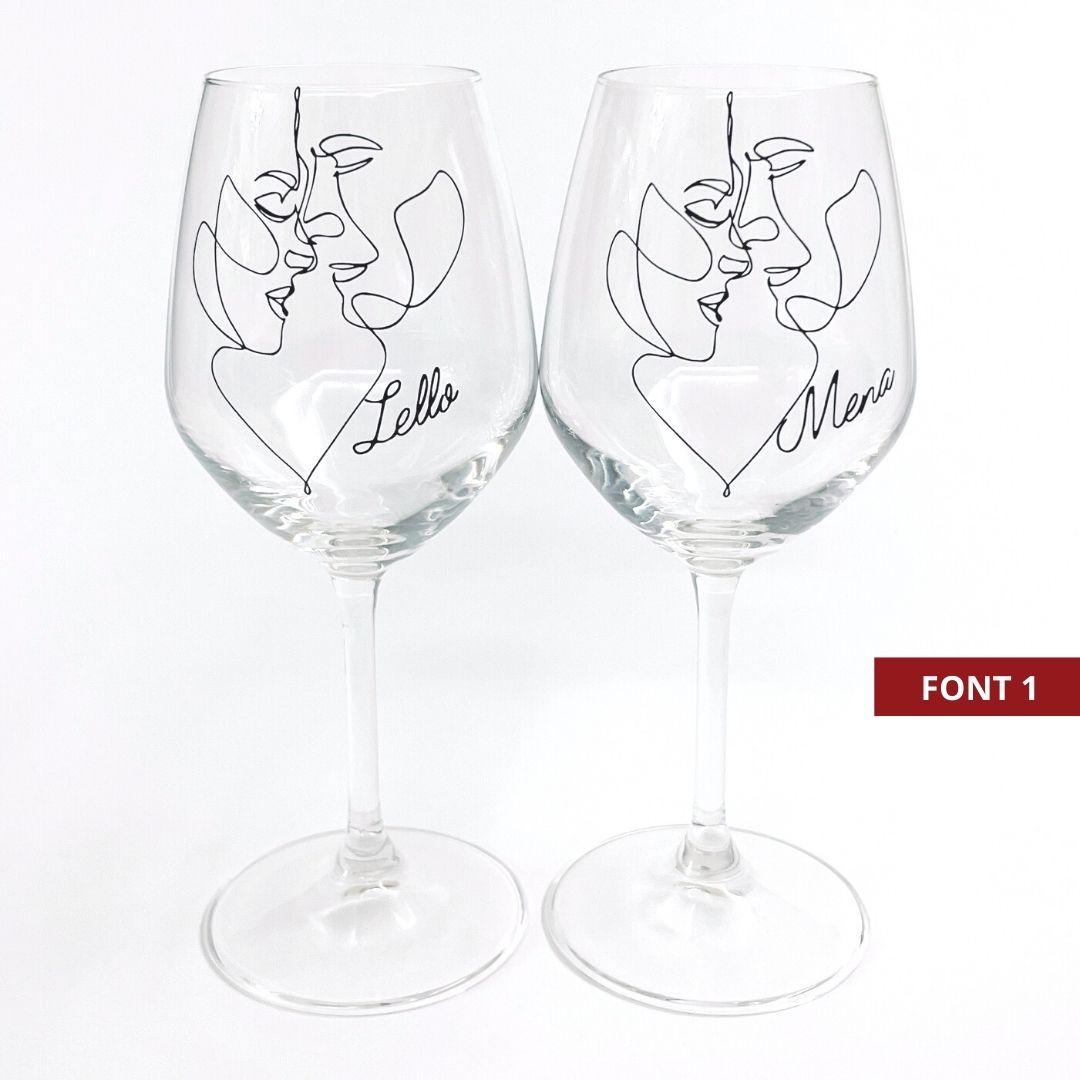 Innamorati - Set di calici da vino personalizzati - 2pz.