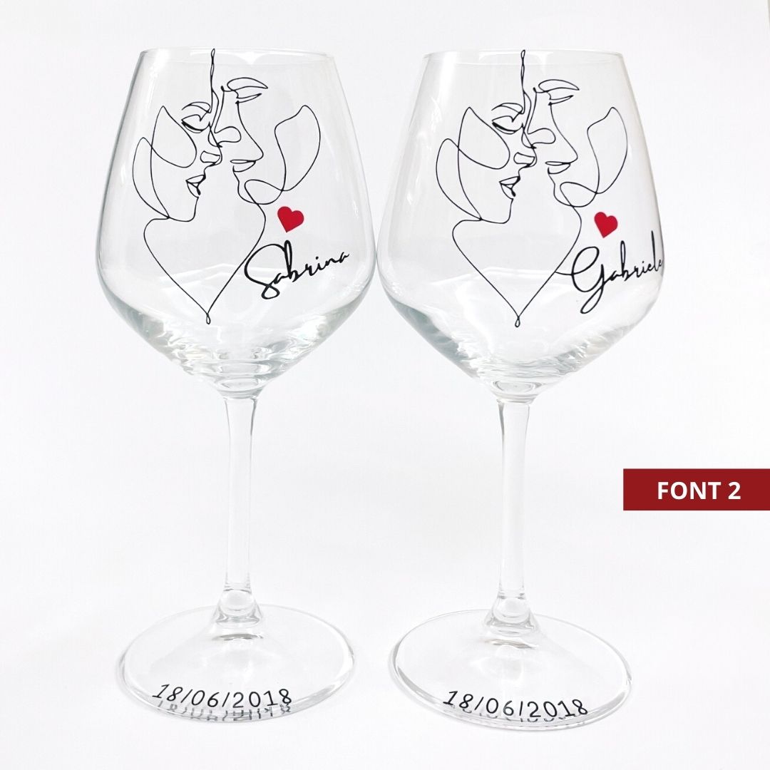 Innamorati - Set di calici da vino personalizzati - 2pz.