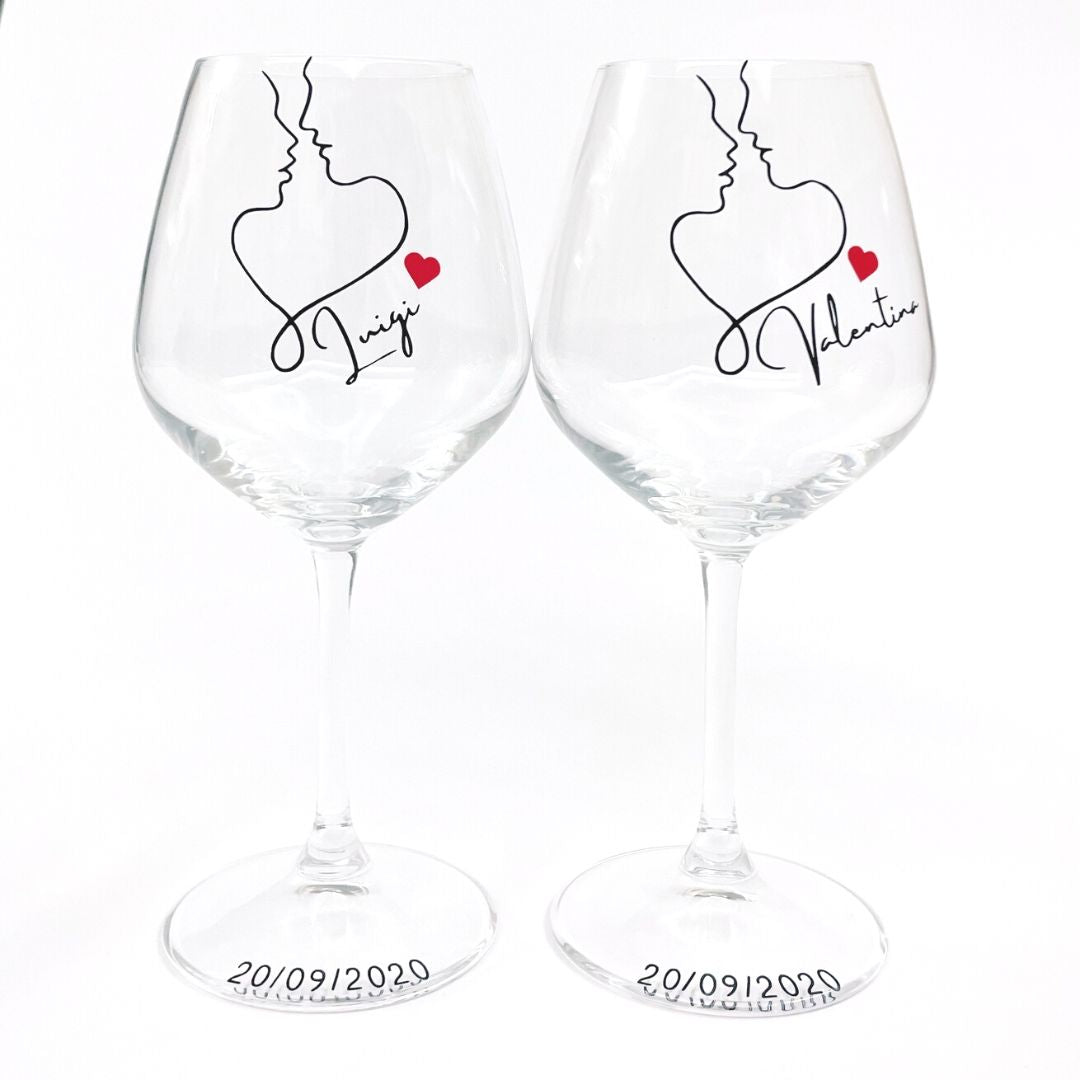 Calici Da Vino Maverton Rubino - 2 Pezzi Da 530 Ml, Vetro, Incisione Personalizzabile, Idea Regalo - Foto 6