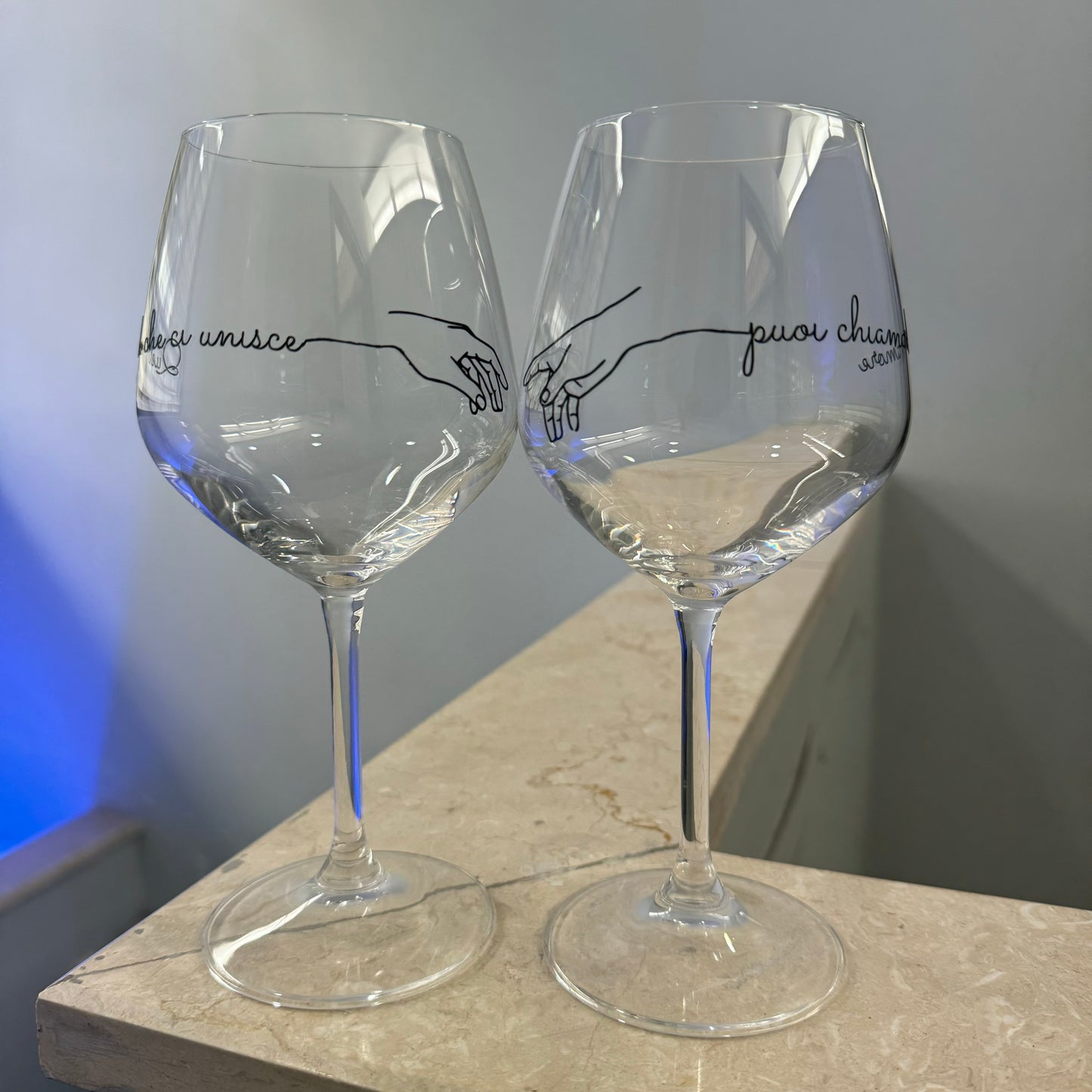 Quel filo che ci unisce | Set di calici da vino personalizzati con nome | 2pz. | Idea regalo