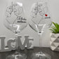 Amo te | Set di calici da vino personalizzati con nome | 2pz. | Idea regalo