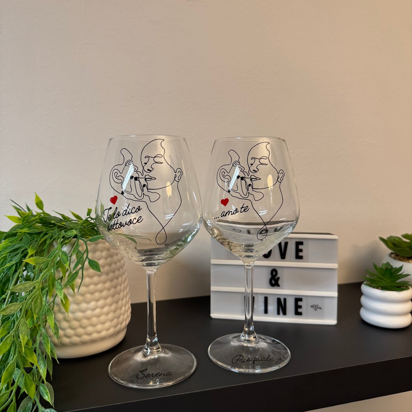 Eternity | Set di calici da vino personalizzati con nome | 2pz. | Idea regalo