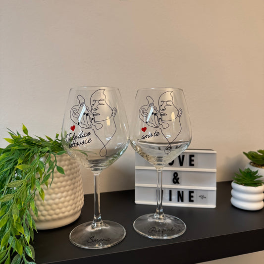 Eternity | Set di calici da vino personalizzati con nome | 2pz. | Idea regalo