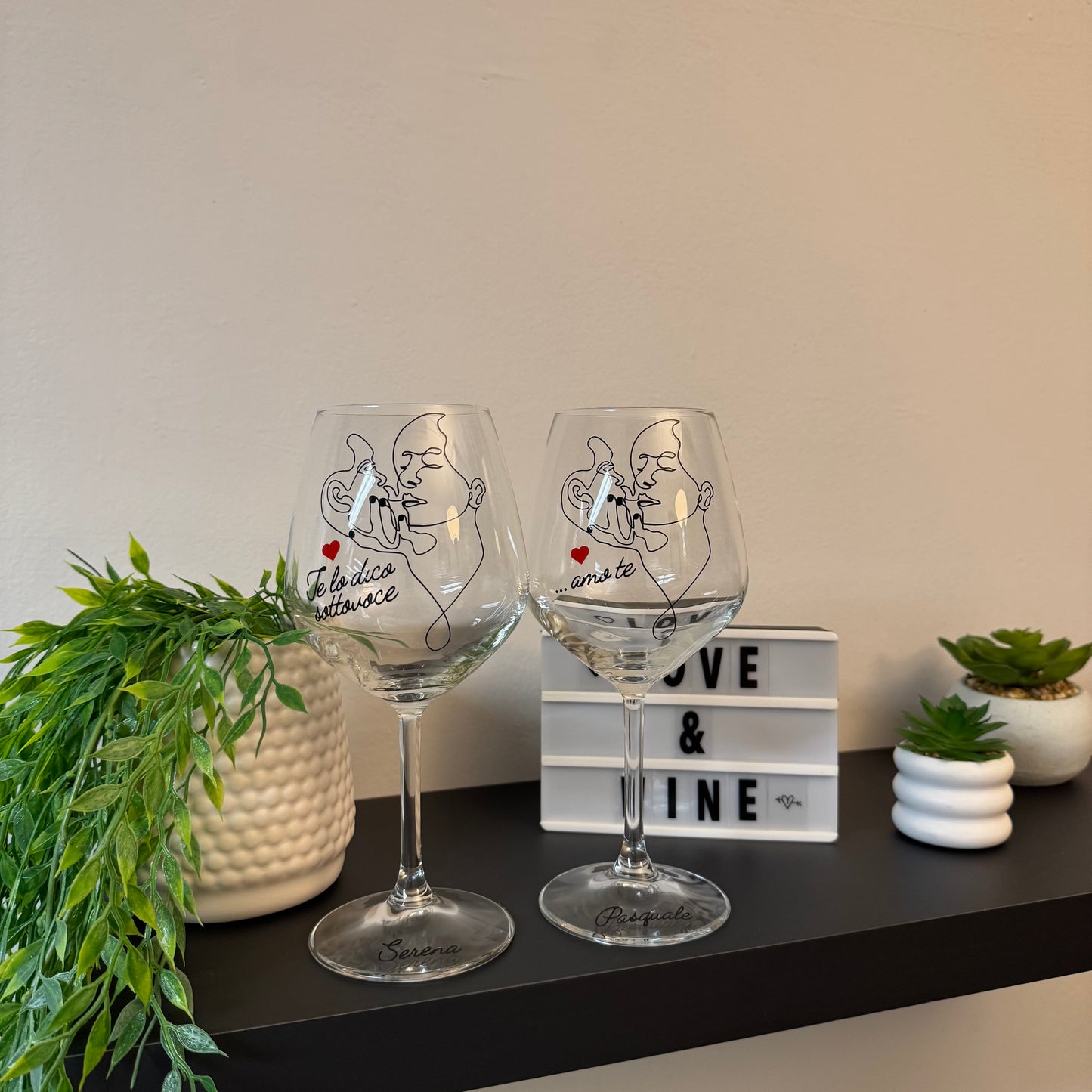 Eternity | Set di calici da vino personalizzati con nome | 2pz. | Idea regalo