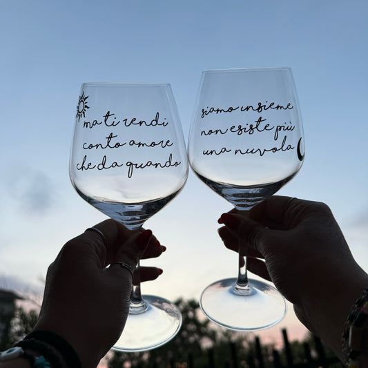 Ora esisti solo tu| Set di calici da vino personalizzati con nome | 2pz. | Idea regalo