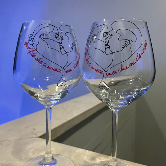 Eternity, Set di calici da vino personalizzati con nome, 2pz.