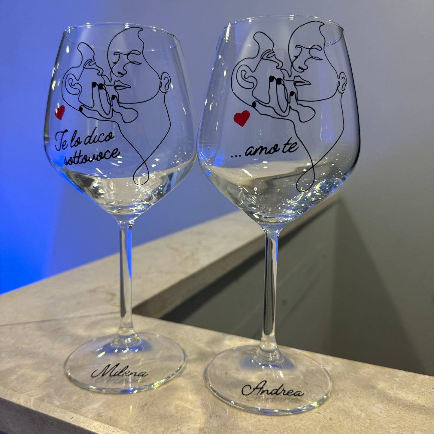 Eternity | Set di calici da vino personalizzati con nome | 2pz. | Idea regalo