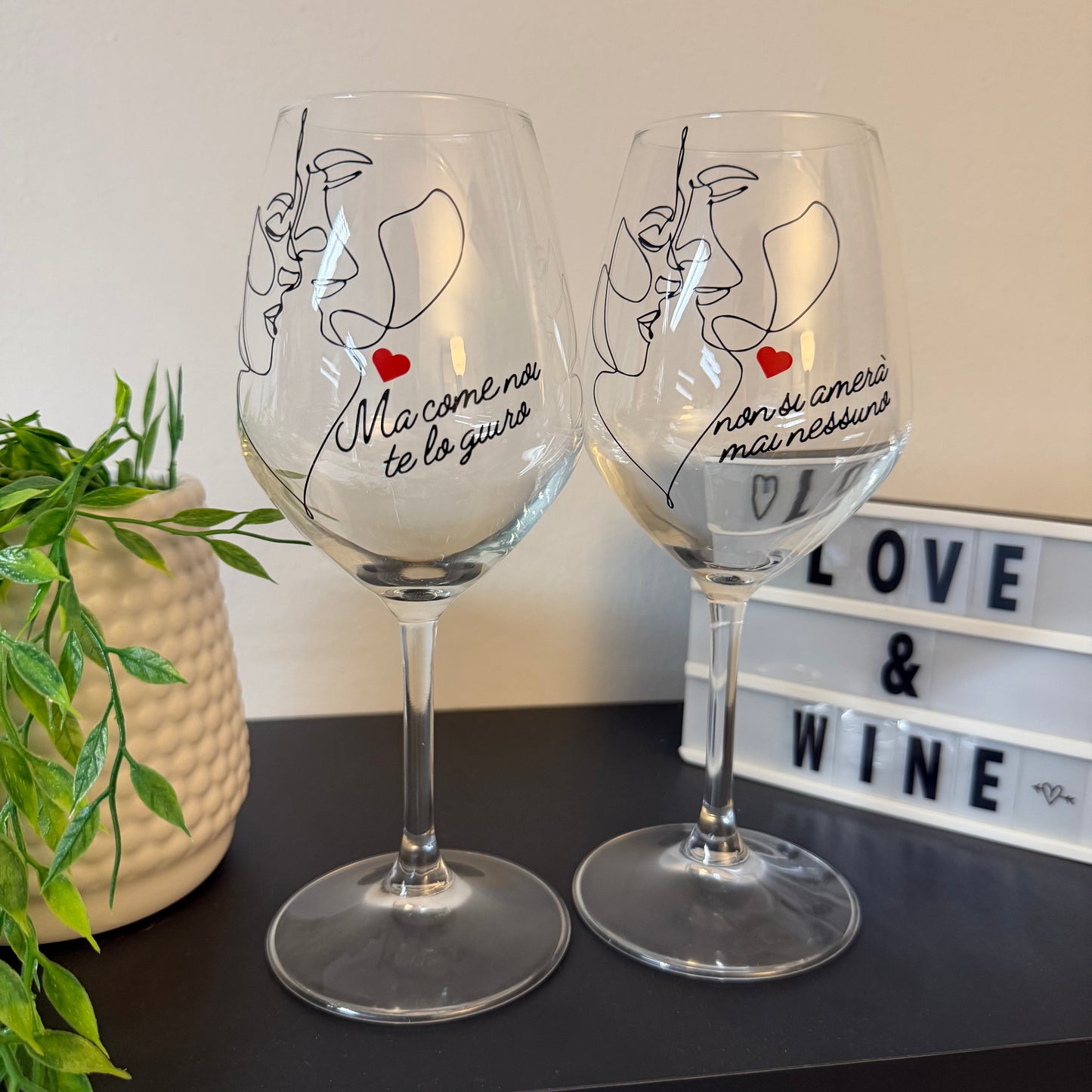 Te lo giuro | Set di calici da vino personalizzati con nome | 2pz. | Idea regalo