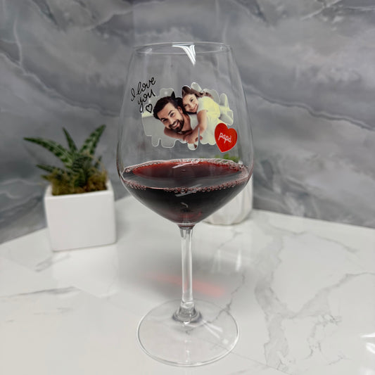 Love Dad | Calice personalizzato con foto e nome | Festà del papà