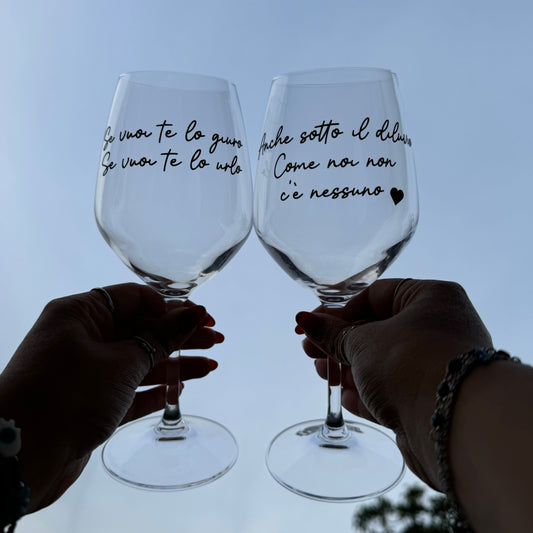 Come noi non c'è nessuno | Set di calici da vino personalizzati con nome | 2pz. | Idea regalo