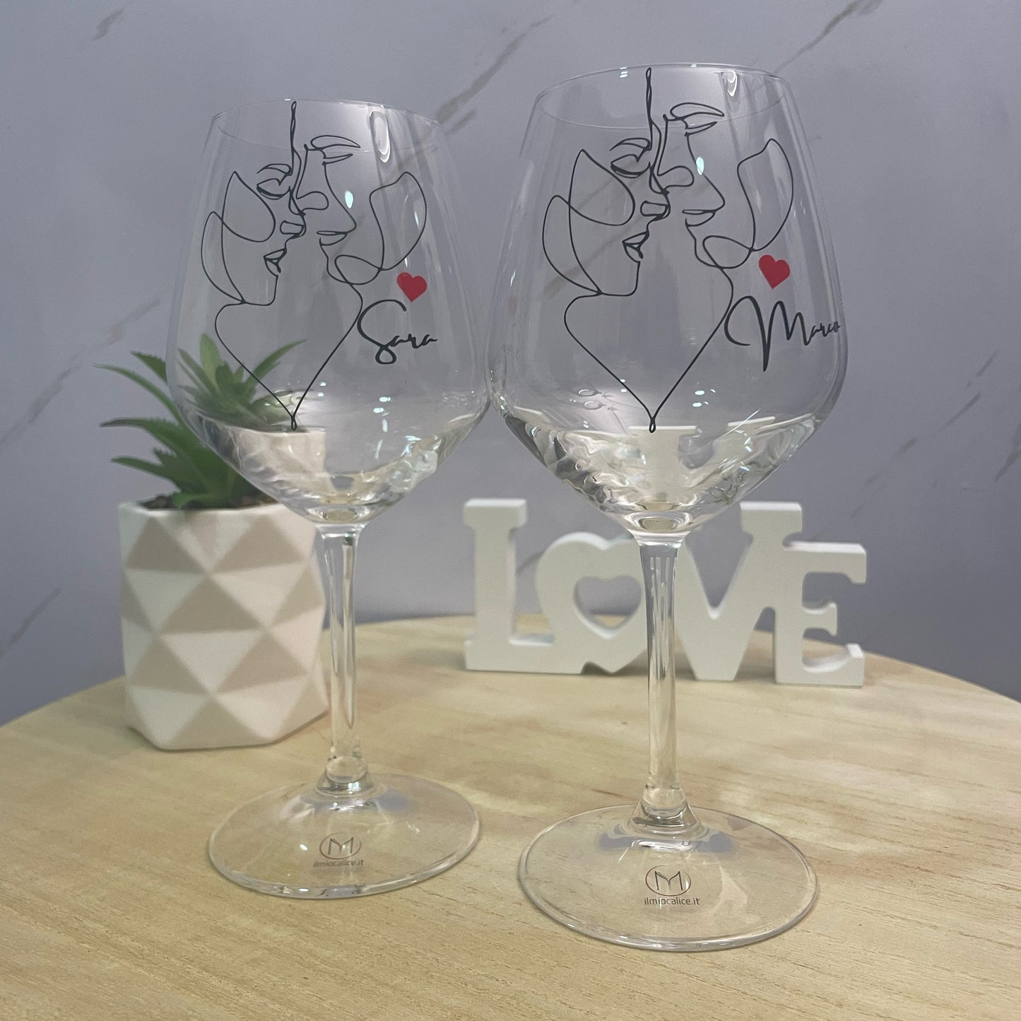 Innamorati | Amore - Set di calici da vino - 2pz.