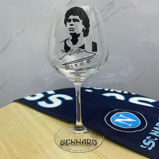 DIEGO ARMANDO MARADONA | Calice da vino personalizzato con nome