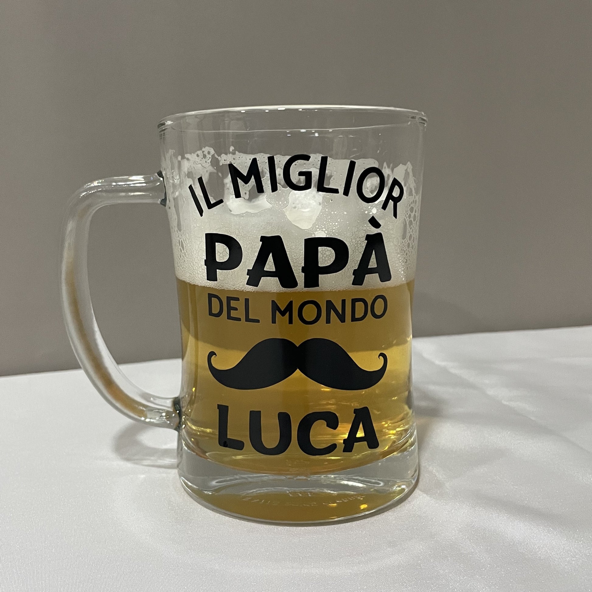 Festa del papà  Boccale di birra con nome personalizzato –