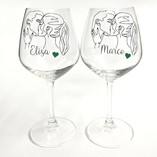 Bacio | Amore - Set di calici da vino - 2pz.